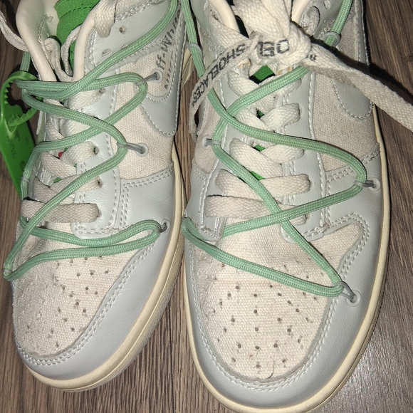 Nike X Off White Low Dunk Green Size 8 Lace Up Rare Lot 7 Of 50 - Picture 9 of 13